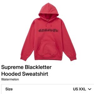 Supreme Blackletter Hooded Sweatshirt “Watermelon” Size: XXL (SS25)